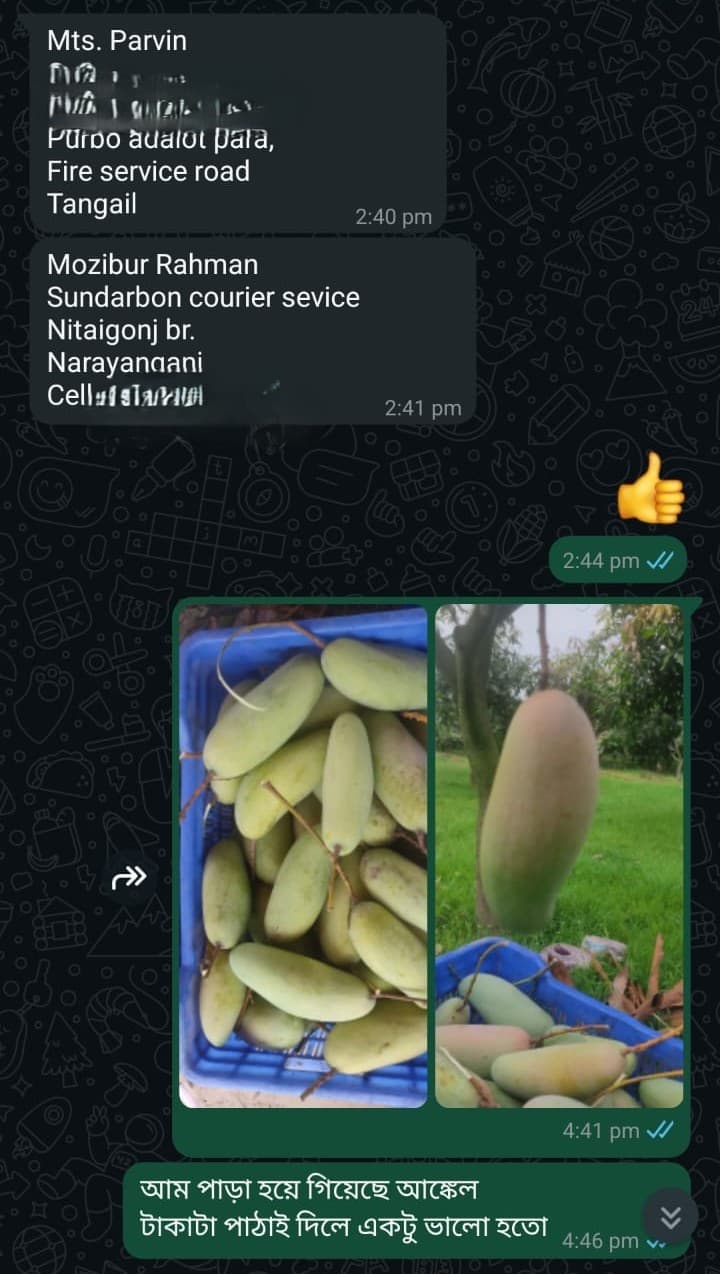 গ্রাহকের হোয়াটসঅ্যাপ পর্যালোচনা ১