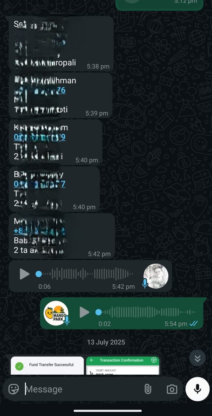 গ্রাহকের হোয়াটসঅ্যাপ পর্যালোচনা ২